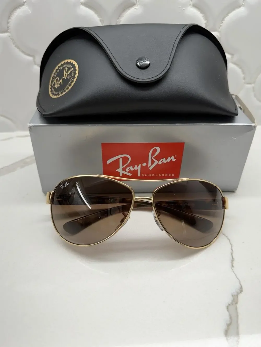 Ray-Ban RB3386 Arista Aviator Pilot Sunglasses Brown Gradient Lens Classic New